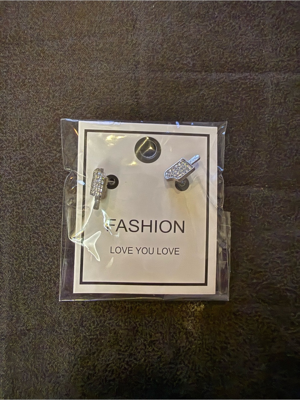 Fashion Jewelry Silver Rhinestone Bar Stud Earrings